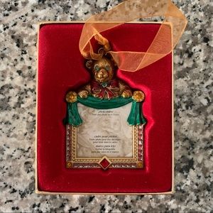 Christmas Ornament Photo Frame Teddy Bear